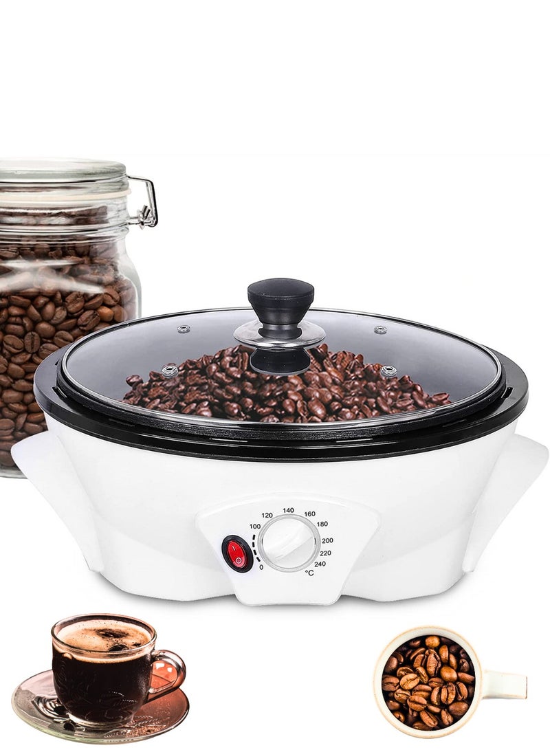 تريدجيت محمصة قهوة وصانعة فشار كهربائية 1200 واط - وعاء ألومنيوم مصبوب مع شفرة تحميص ستانلس ستيل	محمصة منزلية متعددة الوظائف مع تحكم في الحرارة للقهوة والمكسرات - Image 1